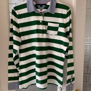 Tommy Hilfiger, Striped Green/White Polo shirt, Size L